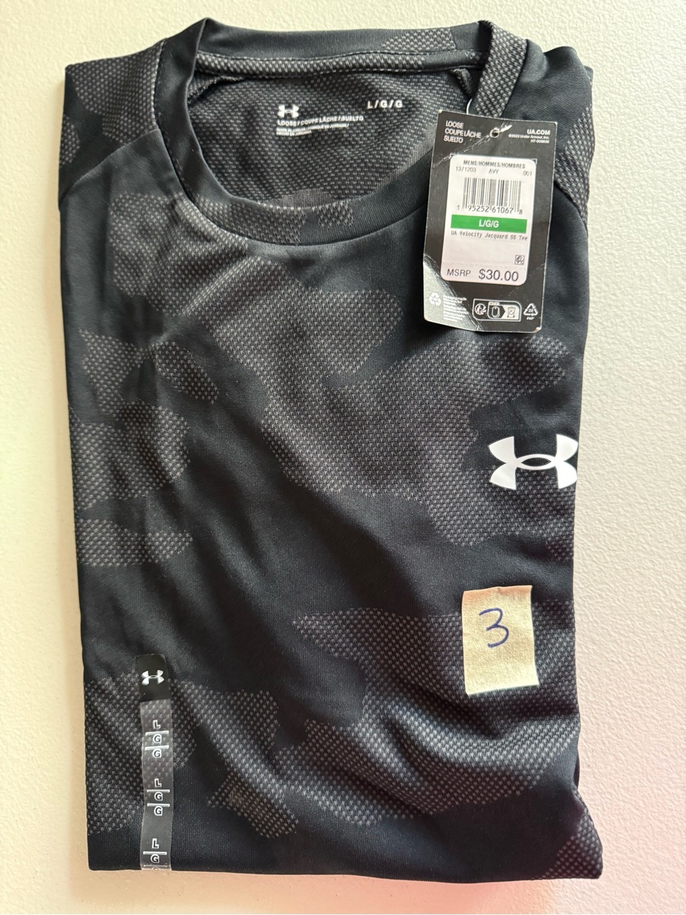 Under Armour Black Men's Crewneck Performance Jacquard Shirt